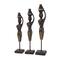 Set of 3 Black Wood Bohemian Sculptures, 23&#x22; x 4&#x22; x 4&#x22;